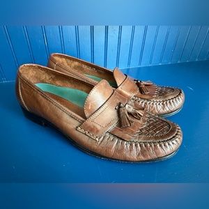 DEXTER Brown Leather Tasseled Oxford Loafer Shoes ~ Mens Size 9 M
